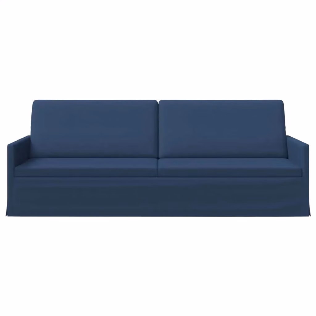 Divano a 3 posti moderno vidaXL in tessuto blu con struttura in metallo L: 220 cm, P: 81 cm, H: 82 cm – 2