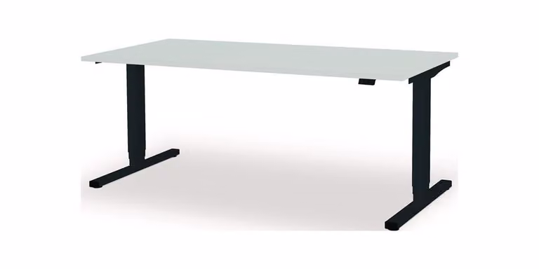 Scrivania levero H650-1250xL1800xD800mm grigio antracite/grigio chiaro elettr.MAUSER