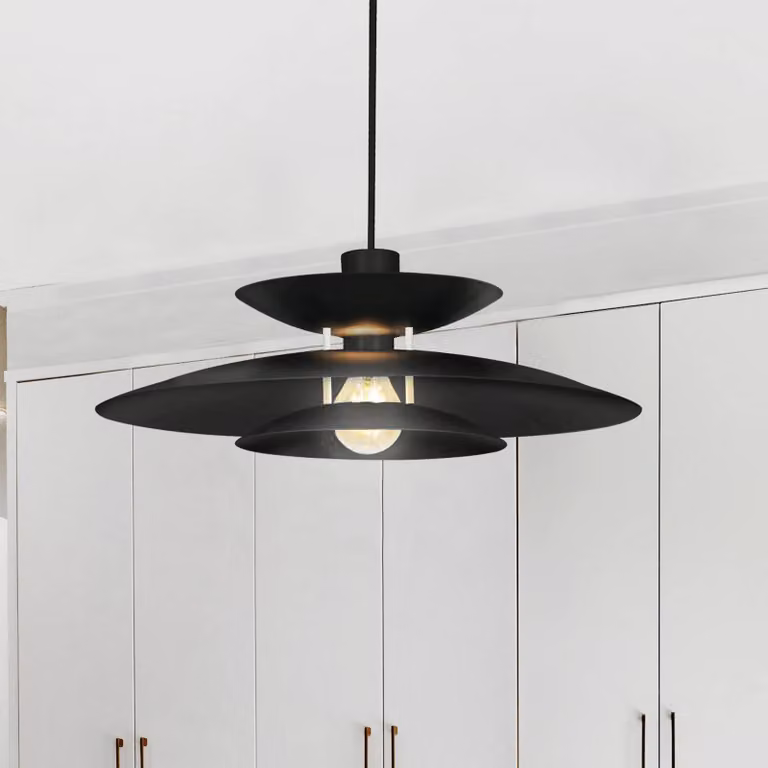 Viokef Lampada a sospensione Nino, dimmerabile, Nero, Soggiorno / Sala da pranzo, Metallo, Moderno, Lampada a sospensione