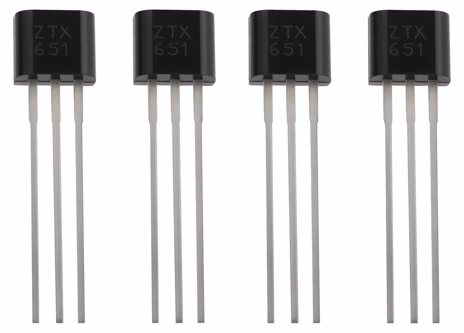 4 transistor al silicio NPN ZTX651, alloggiamento TO-92, per amplificazione e circuiti