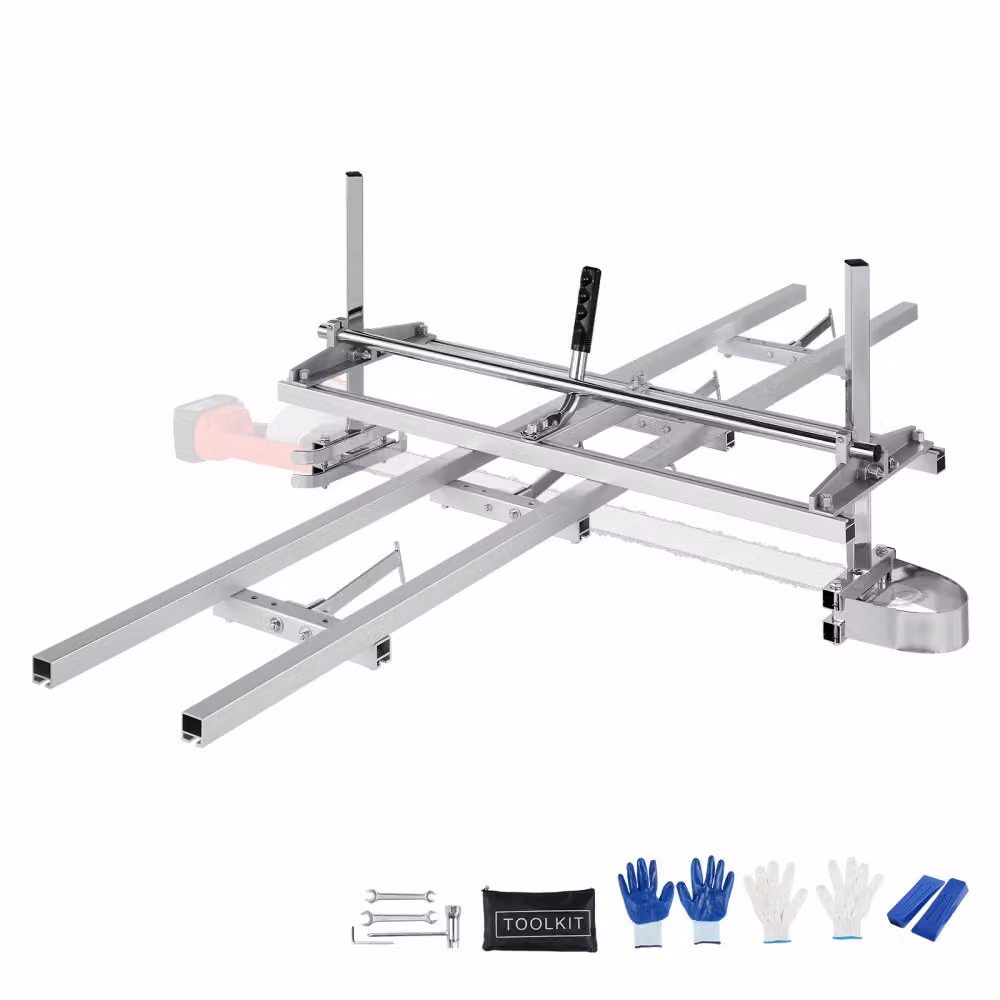 Segheria portatile - Fresatrice a catena flessibile con lunghezza di taglio massima di 914 mm e spessore di taglio di 5,08-300 mm - Barra di guida di 2745x241x108,4 mm inclusa - Ideale per un'ampia gamma di requisiti di taglio del legno