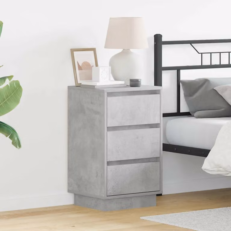 Armadio da notte moderno vidaXL in MDF grigio cemento L/P/H: 39 x 34,5 x 65 cm