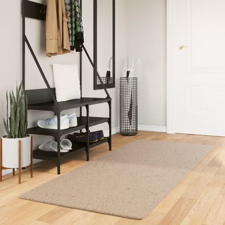 vidaXL Tappeto a Pelo Corto HUARTE Morbido e Lavabile Sabbia L: 200 cm, P: 80 cm