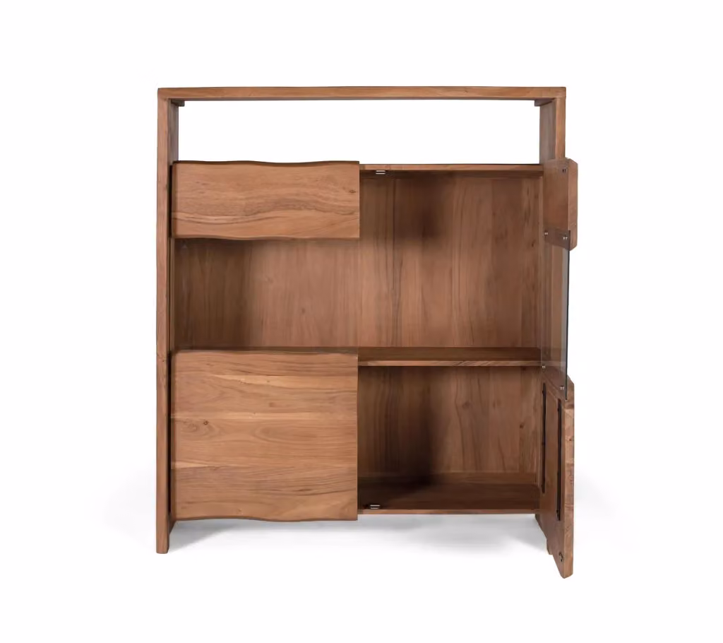 Credenza moderna in legno di acacia e vetro marrone di Giner Y Colomer – 2