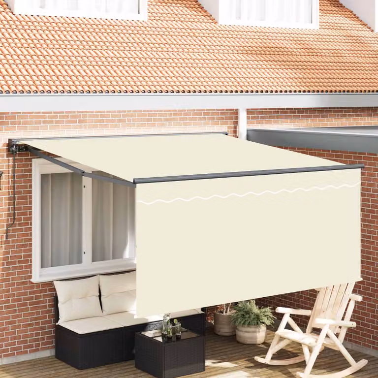Tenda retrattile vidaXL color beige in poliestere e alluminio L: 350 cm, P: 250 cm
