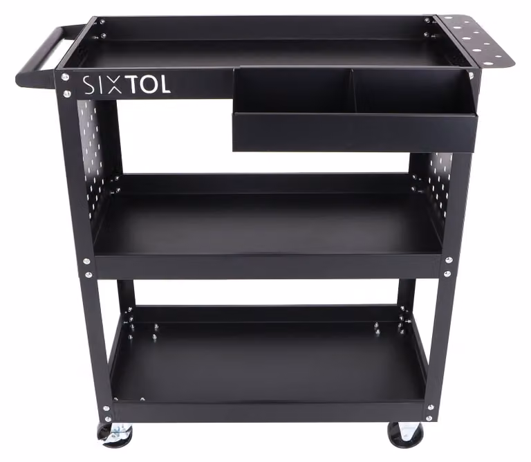 Carrello per utensili MECCANICO, modello ROGER, con 3 ripiani