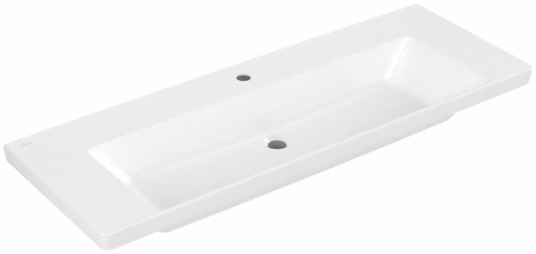 Villeroy & Boch Subway 3.0 lavabo à poser, 1 trou pour robinet, sans trop-plein, non rectifié, 1300x475mm, 4A70D201, 4A70D201