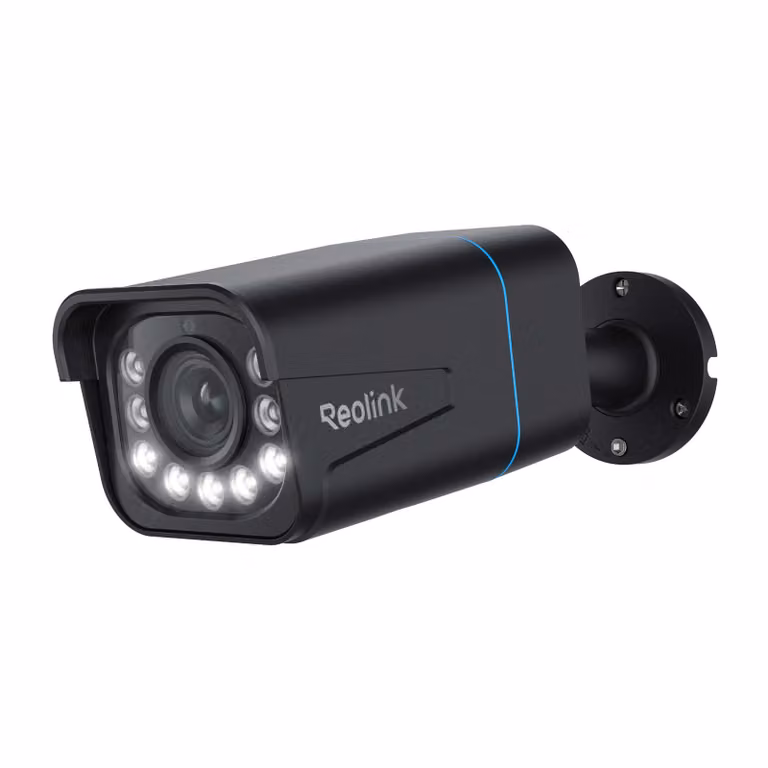 Reolink RLC-811A, telecamera di sorveglianza per esterni 4K 8MP PoE, zoom ottico 5X, rilevamento persone/veicoli/animali, visione notturna a colori, audio a 2 vie, nero