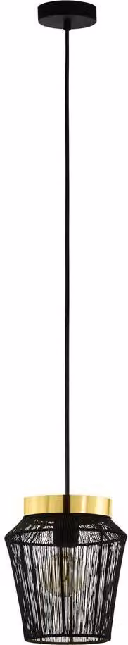 ESCANDIDOS lampada a sospensione lampada a sospensione - H110 x Ø22 cm - nero, ottone - 1X40W escl. - IP20