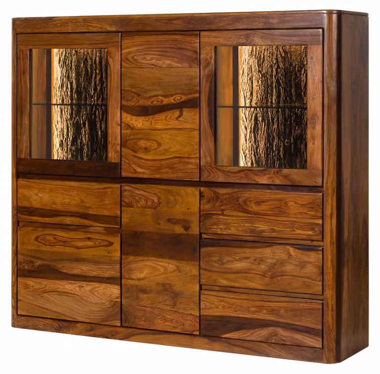 MASSIVMOEBEL24 | Credenza in legno di sheesham 166x40x145 noce cerato TORONTO LUX #204
