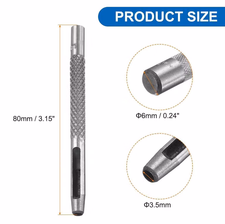 Punzoni rotondi da 3,5 mm, adatti per il taglio di materiali come pelle, cinture e carta, realizzati Acciaio al carbonio