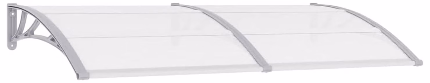 Tenda da esterno - 200 x 80 cm - Policarbonato - Grigio trasparente