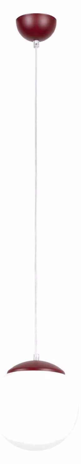 Lampada a sospensione UGO 20 bordeaux 1xE27 15W acciaio/vetro 110x20x20cm Sollux Lighting