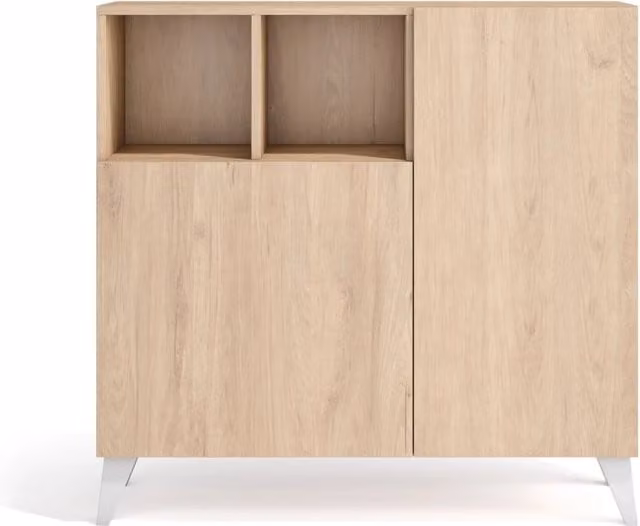 Scarpiera Herdasa effetto rovere chiaro gambe bianche 87x90x27