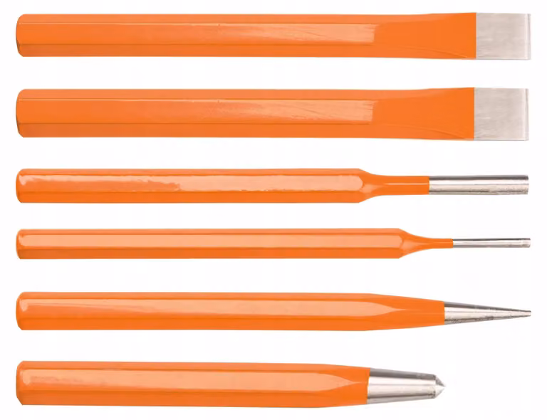 NEO TOOLS Set di punte, scalpelli e punzoni, 6 pezzi.