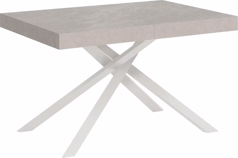 ITYHOME - Tavolo allungabile 140/400x90 cm Karida cashmere gambe bianche