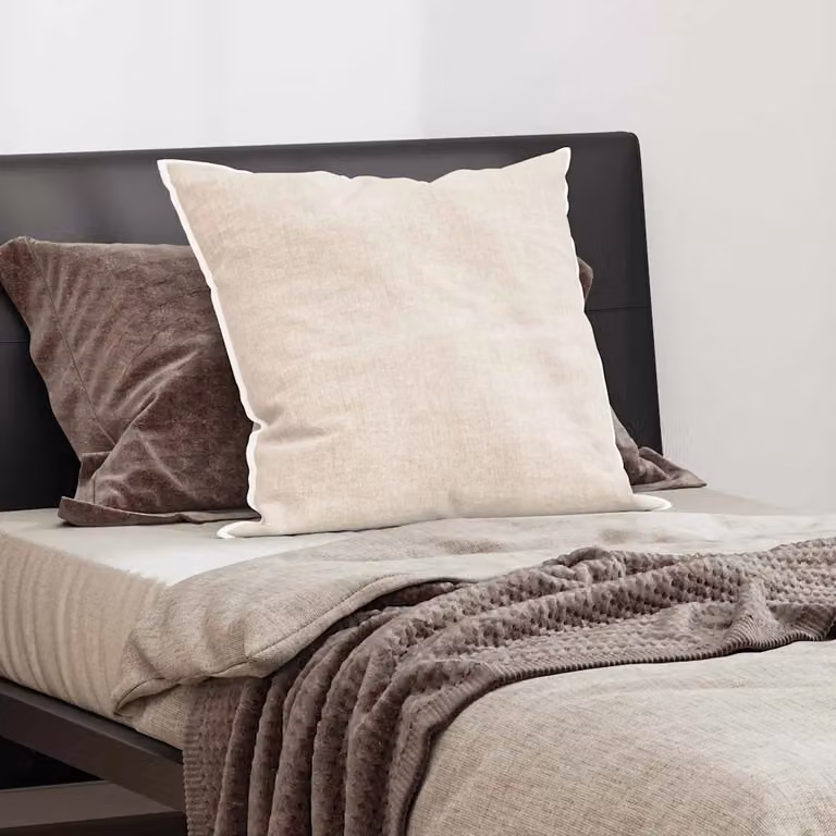 Cuscino quadrato vidaXL in cotone bianco o beige, traspirante e lavabile in lavatrice, 80 x 80 cm