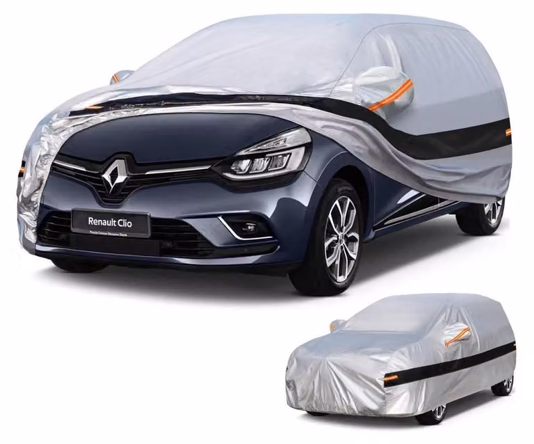 Copertura per auto, 10 strati, 100% impermeabile, per Renault Clio (1990-2025), colore argento
