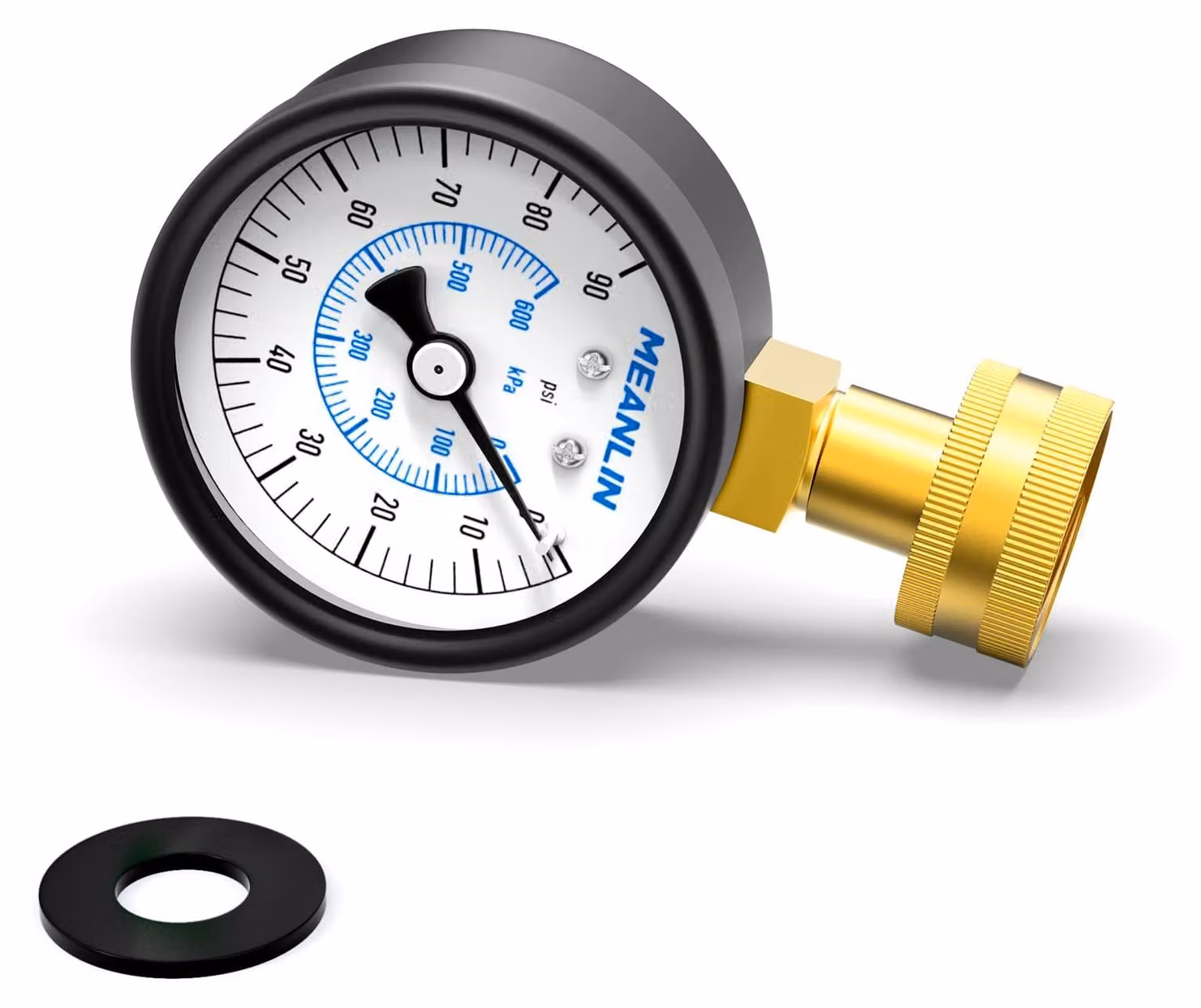 Misuratore di pressione dell'acqua, portata da 0 a 600 kPa / 90 PSI, con attacco femmina da 3/4"