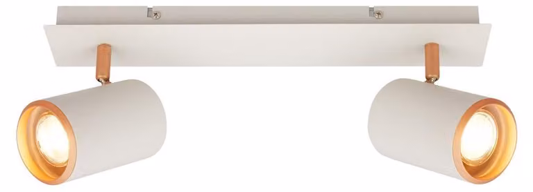 Briloner ERA Plafoniera, orientabile, attacco GU10, 2 luci, grigio chiaro-caffè, 40 x 14 cm