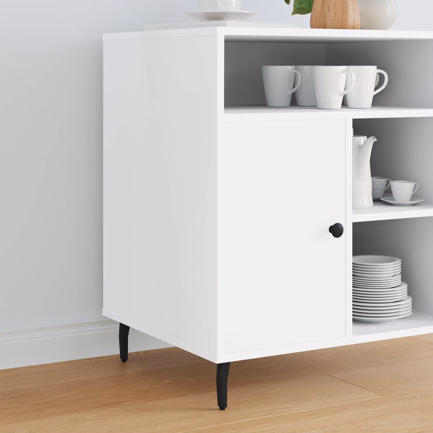 Set di 2 piedi moderni vidaXL in metallo nero per casa e ufficio