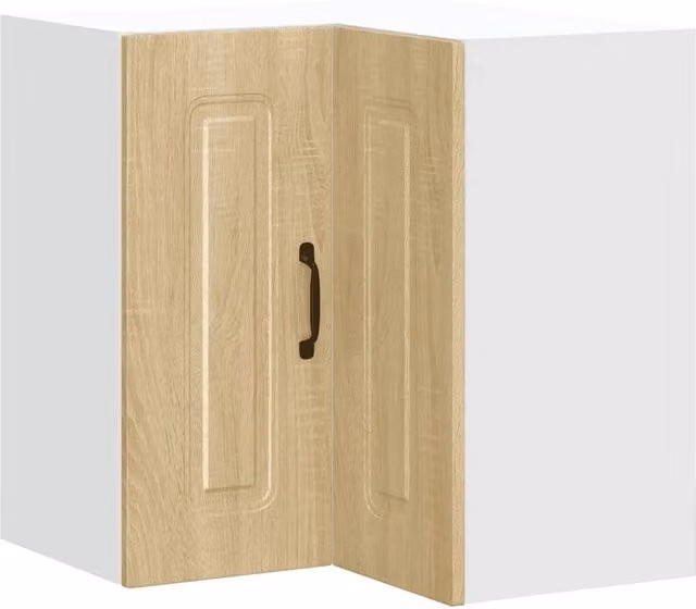 Pensile angolare da cucina HELLOSHOP26 in legno rovere color marrone, L/P/H: 57 x 57 x 60 cm