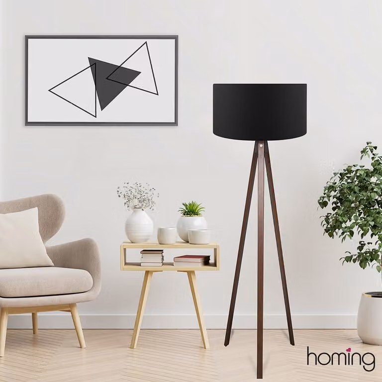 Opviq, AYD - 2222, Lampade da terra, Nero, MDF, 38 x 38 x 140 cm
