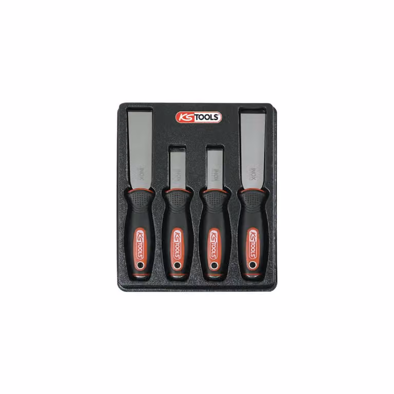 KS TOOLS ACCIAIO INOX Set di scalpelli per raschiare 4 pezzi - 907.2210