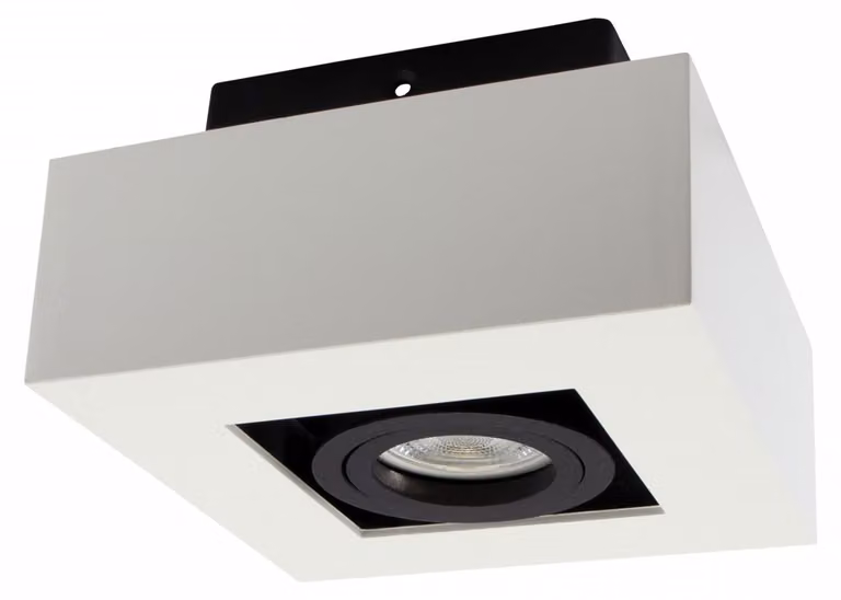 Spot da soffitto GU10 bianco + nero MIRORA 1 luce quadrata IP20