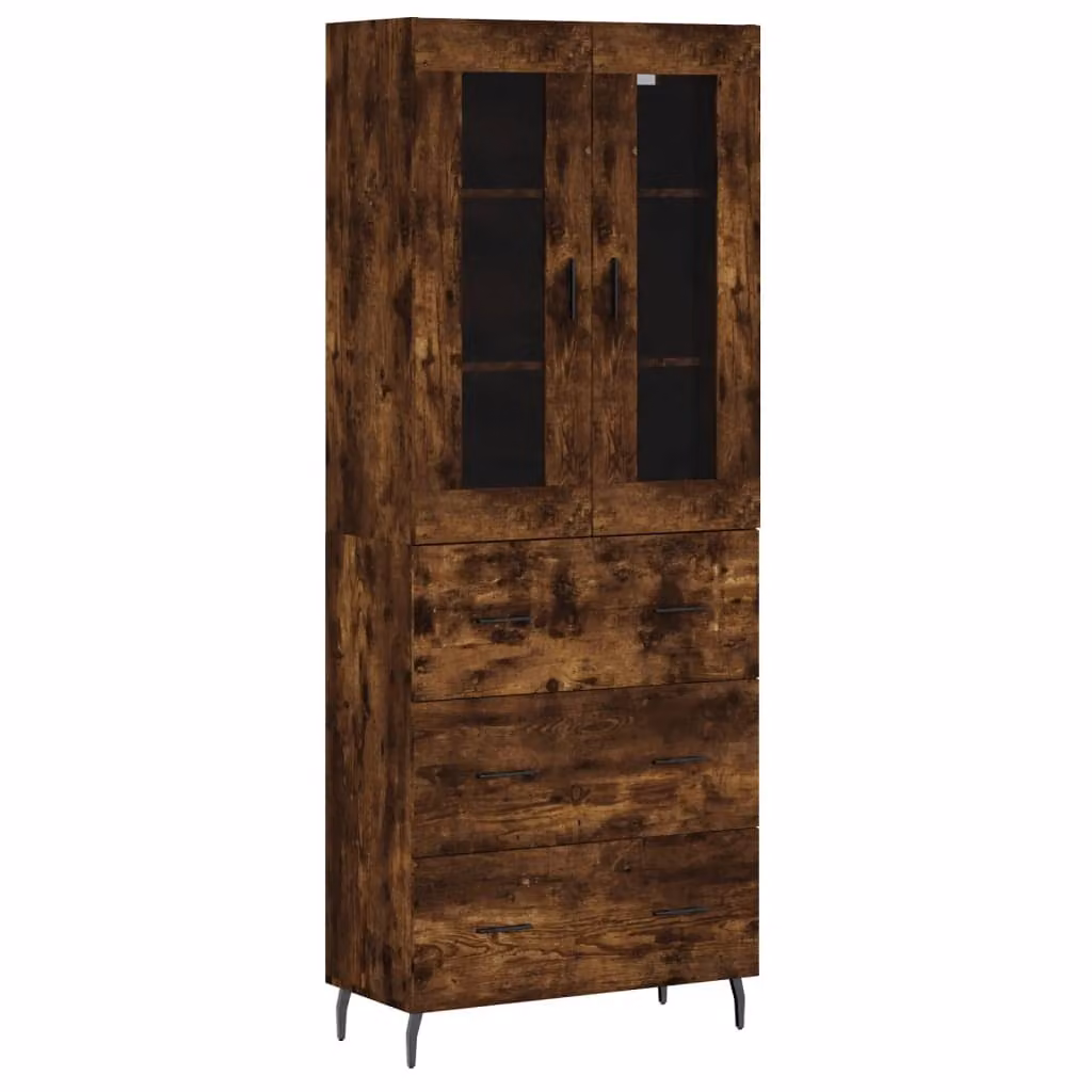 Credenza Rovere Fumo 69,5x34x180 cm in Legno Multistrato