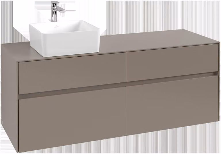 Villeroy & Boch Collaro Meuble sous-lavabo, 4 tiroirs, lavabo à gauche, montage mural, 1400x548x500mm, C04600AF, C04600AF