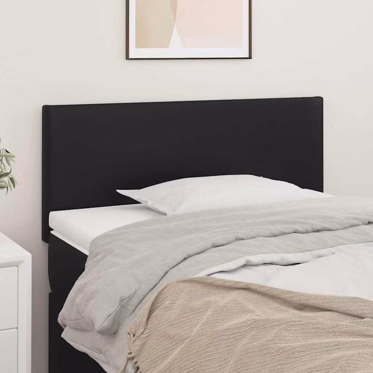 Testiera per letto vidaXL in similpelle nera con pannello imbottito, L: 80 cm, P: 5 cm, H: 78-88 cm