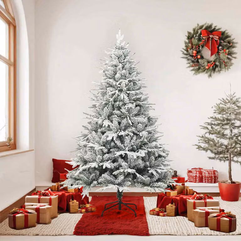 vidaXL Albero di Natale Artificiale con Neve Verde 180 cm PVC e PE