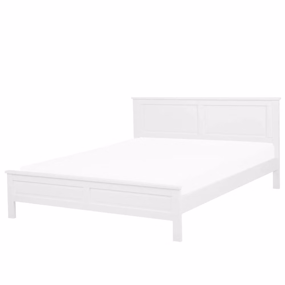 Letto Beliani in legno di pino bianco in stile scandinavo L: 160 cm, P: 200 cm, H: 92 cm – 2
