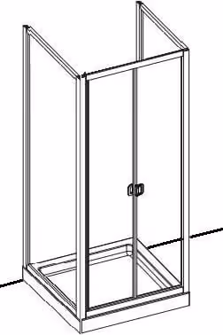 Box doccia acrilico - 3 lati, due fisso piu' porta a libro - Misura: 65 x 100 x 65 x h185 cm