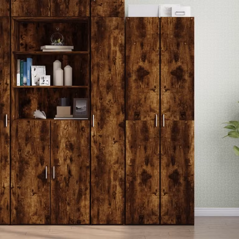 Credenza Rovere Fumo 30x42,5x185 cm in Legno Ingegnerizzato