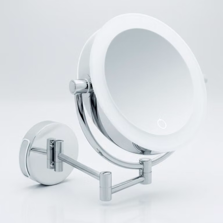 Specchio di cortesia Libaro XXL TOKIO LED specchio d'ingrandimento 5x / 10x montaggio a parete funzione dimmer autospegnimento batterie o USB