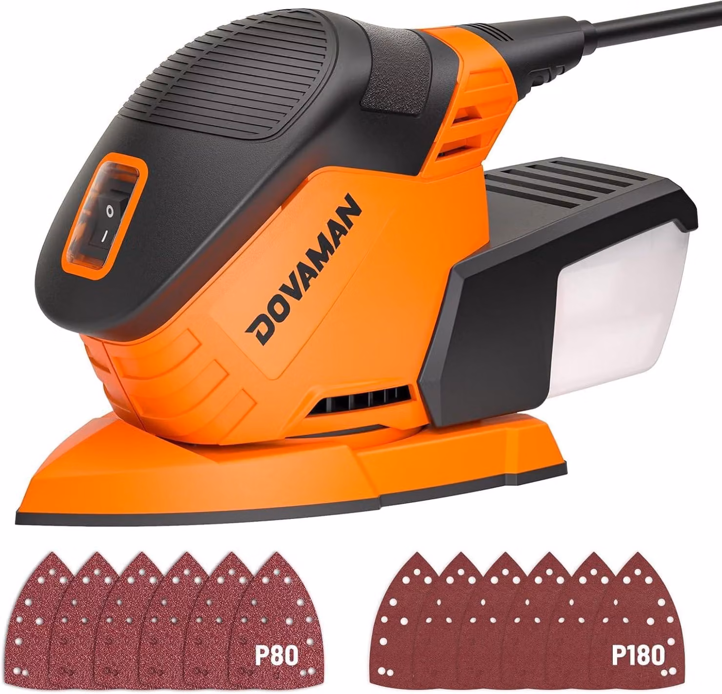 Levigatrice elettrica per bordi - Motore da 130 W - 12000 giri al minuto - Per levigatura fine - Forma a stilo - Adatta per legno e mobili