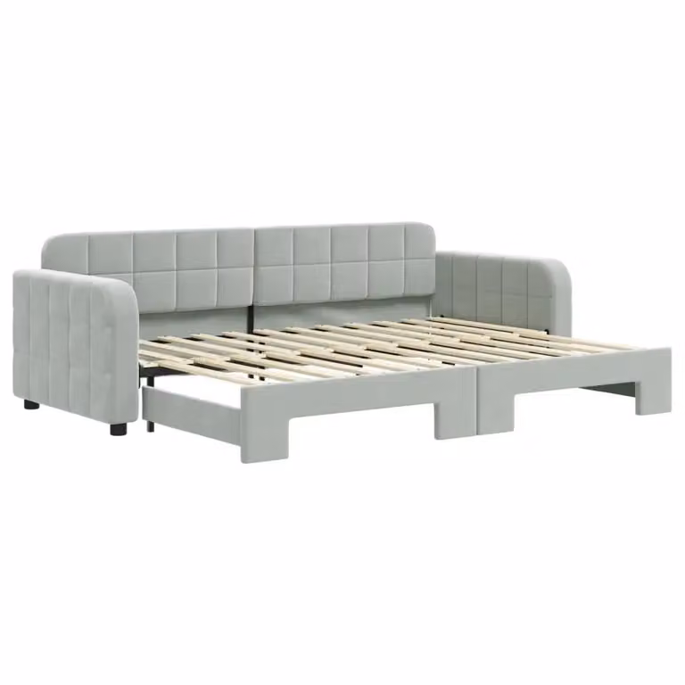 Divano Letto Moderno vidaXL in Velluto Grigio per Soggiorno e Camera da Letto