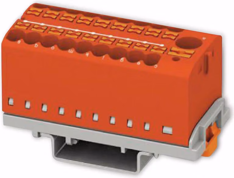 Blocco di distribuzione 0,14-4qmm, rosso - Morsettiera di alimentazione 24A PTFIX6/18X2,5-NS35RD