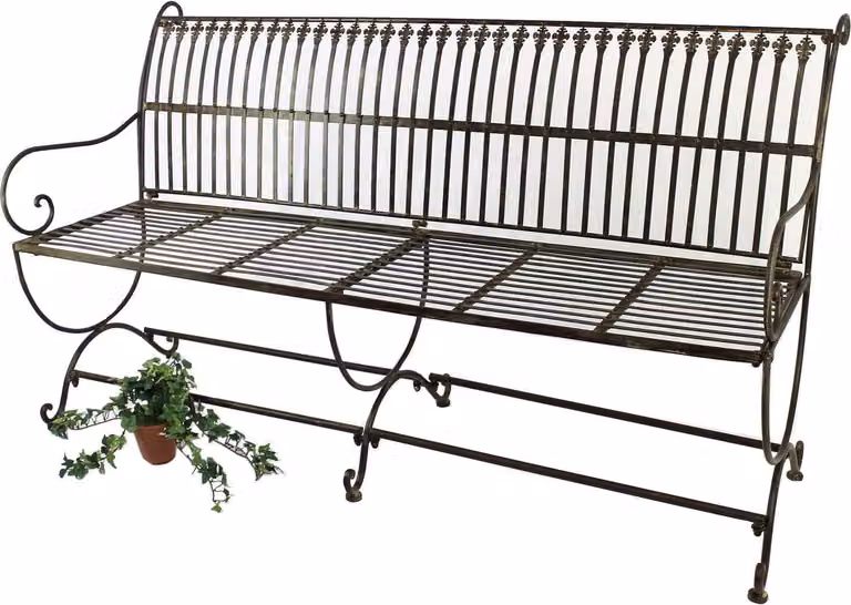 DanDiBo panca da giardino in metallo marrone resistente alle intemperie 3 posti Finca 153 cm panca da giardino in ferro
