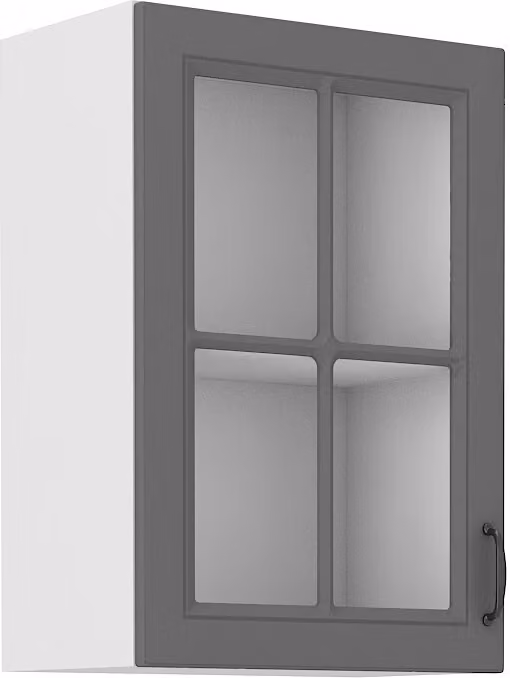 Armadietto superiore vetrato SOPHIA - larghezza 40 cm, grigio / bianco