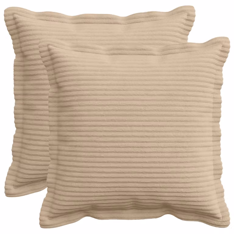 Set di 2 federe vidaXL HOUTEN in velluto a coste, colore tortora, 45 x 45 cm