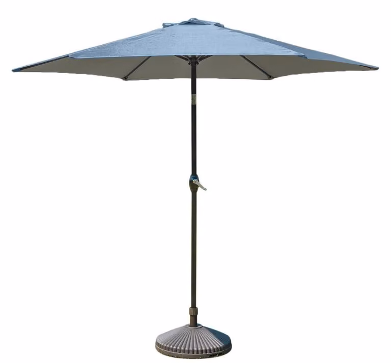 Ombrellone da giardino - 3 m - Grigio chiaro - Rotondo - Con supporto - Resistente ai raggi UV