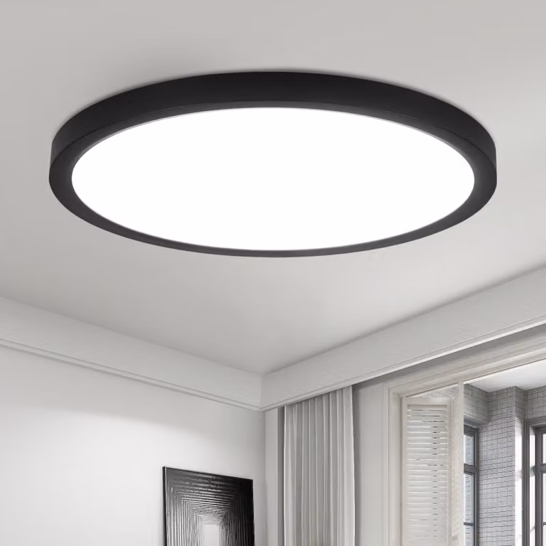 ZMH lampada da soffitto nero LED Ø30cm lampada da bagno piatto rotondo bianco freddo lampada da camera lampada da cucina 24W lampada da corridoio lampada da bagno cucina corridoio