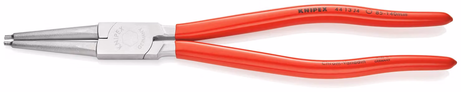 KNIPEX 44 13 J4 Pinza per anelli interni in fori forati, rivestita in plastica, cromata 320 mm