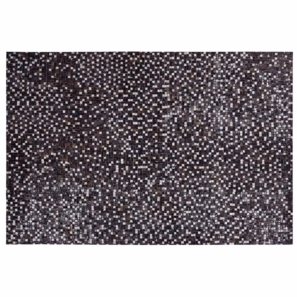 Tappeto Patchwork Rustico BELIANI in Pelle Multicolore Marrone, Beige e Argento L: 200 cm, P: 140 cm – 2