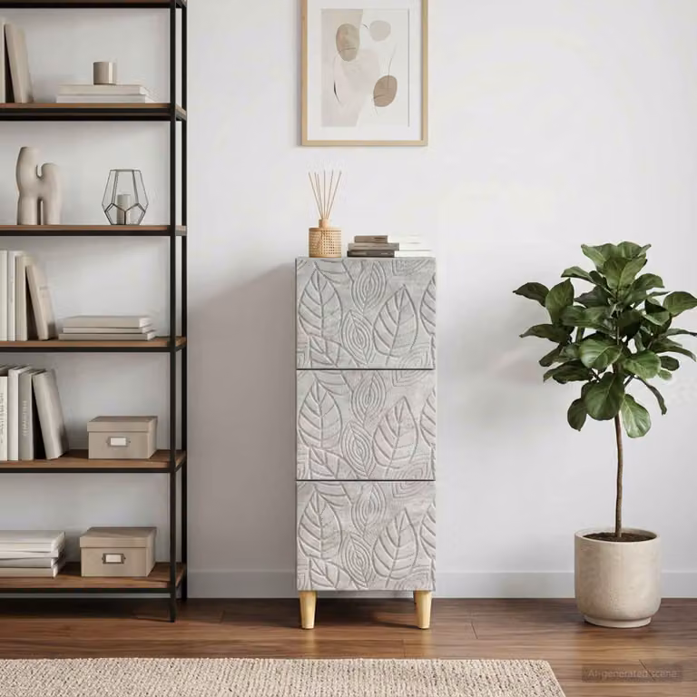 Carrello mobile con cassetti vidaXL in grigio cemento L/P/H: 33 x 34,5 x 90 cm