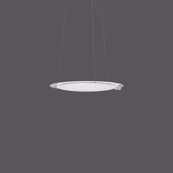RZB Flatliner Slim, 27 W, 1900 lm, 830, bianco, lampade a sospensione on/off, D 418 H 34, 117°, plastica (PC) opalina 312284.002