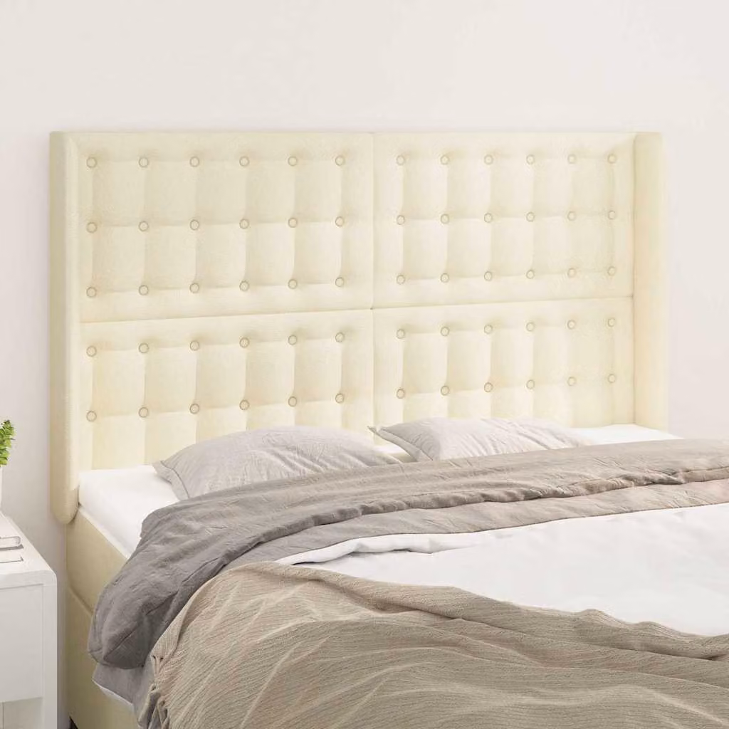 Testiera ad orecchio vidaXL in similpelle beige L: 147 cm, P: 16 cm, H: 118/128 cm